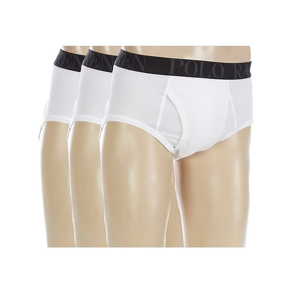 NIB Polo Ralph Lauren Big & Tall Classic Stretch Briefs Underwear 3 ‎ PK WHITE - Picture 1 of 3